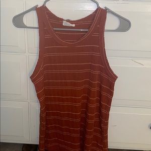 burnt orange striped tank top